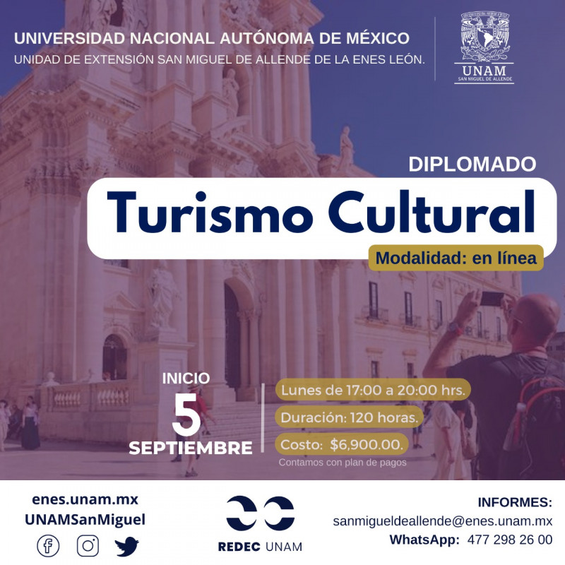 Pago Diferido: Diplomado en Turismo Cultural (2 pagos)