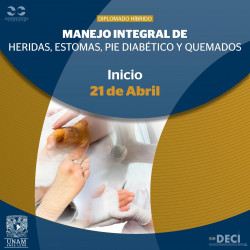 Pago Único - Admisión UNAM: Diplomado Híbrido de Manejo Integral de Heridas, Estomas, Pie Diabético y Quemados