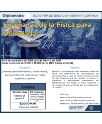 Admisión UNAM: Diplomado en Enseñanza de la Física para Olimpiadas