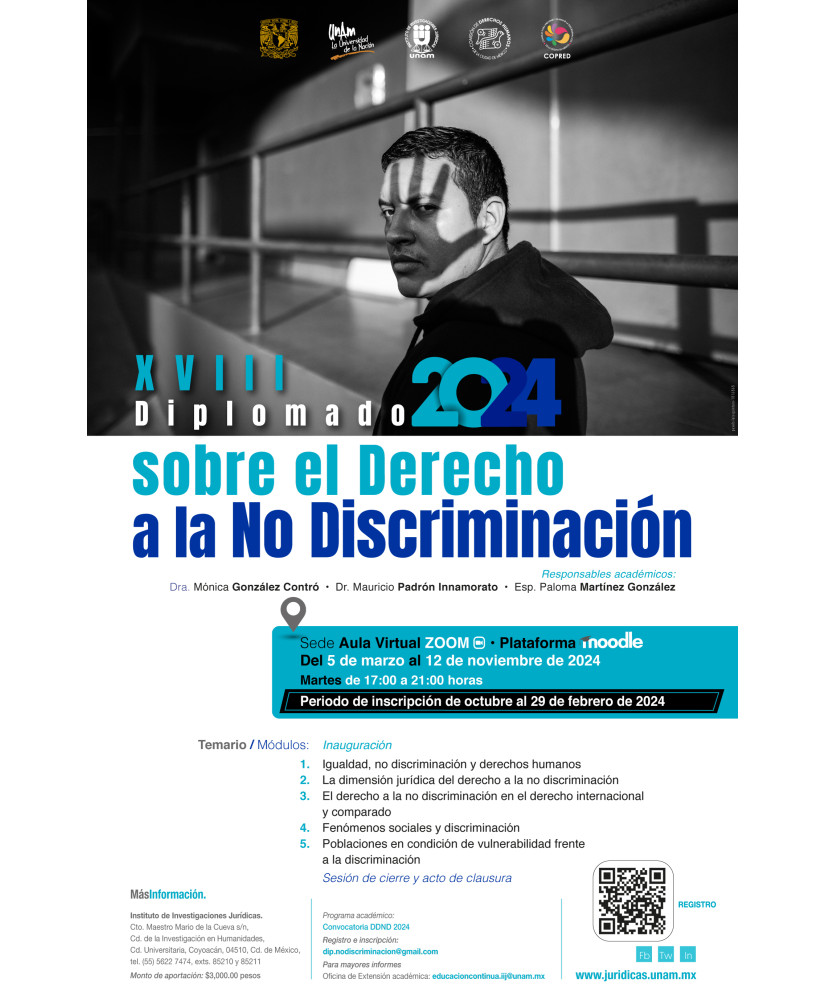Admisión General:  XVIII Diplomado Derecho a la No Discriminación