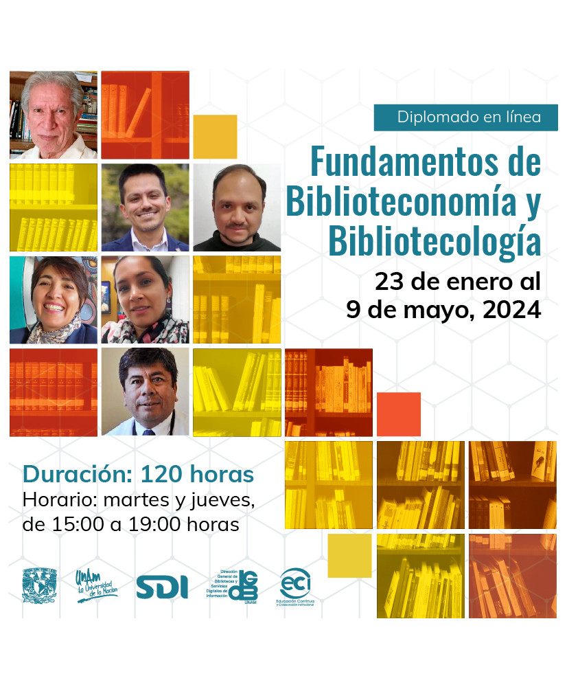 Admisión UNAM, SIBIUNAM, Convenios - Pago Único: Diplomado Fundamentos de Biblioteconomía y Bibliotecología