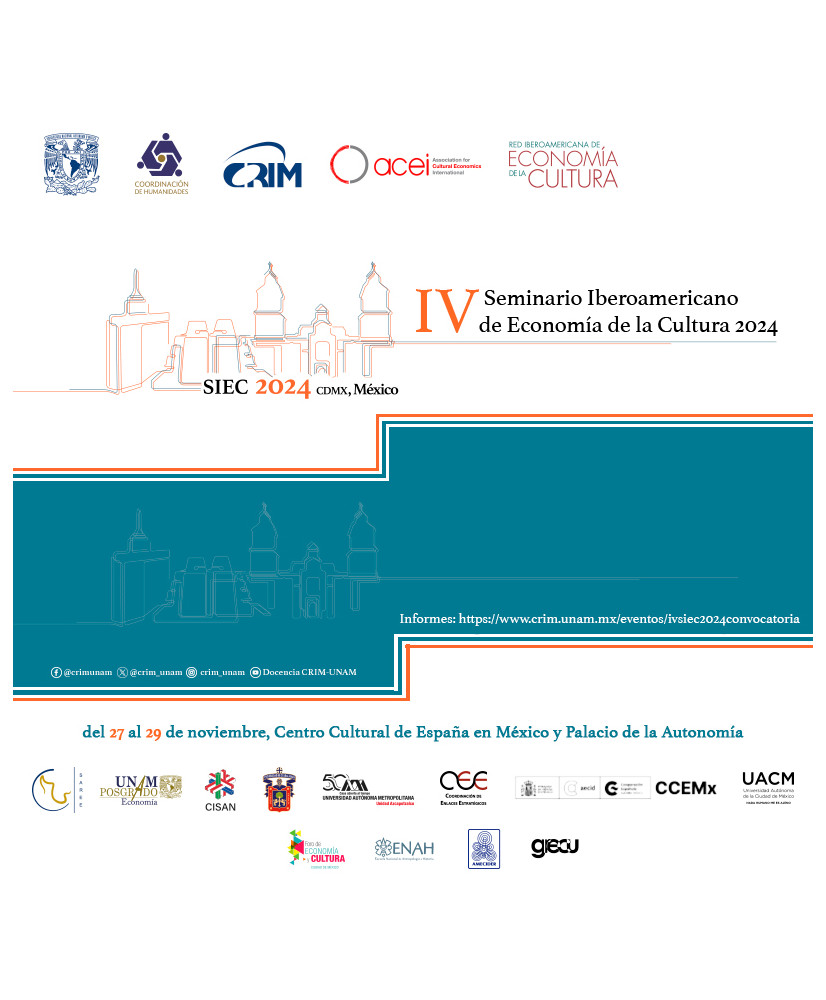 Admisión Ponentes y miembros ACEI: IV Seminario Iberoamericano de Economía de la Cultura (pago oportuno)