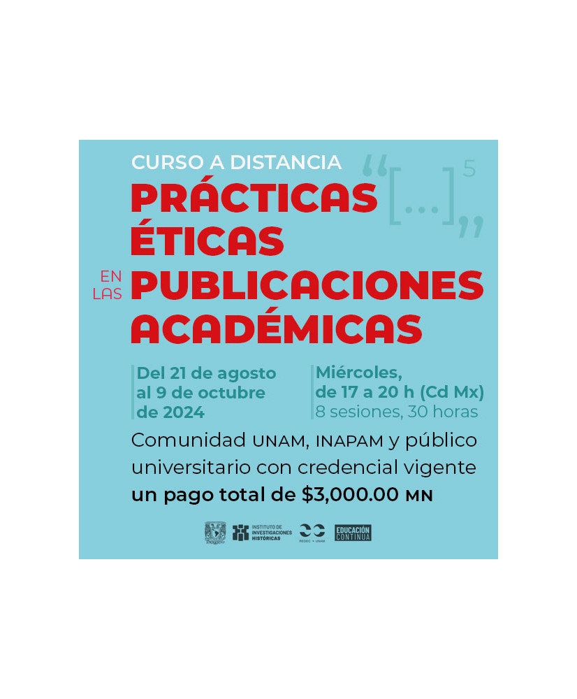 Admisión UNAM - Pago Único: Curso de prácticas éticas en las publicaciones académicas.