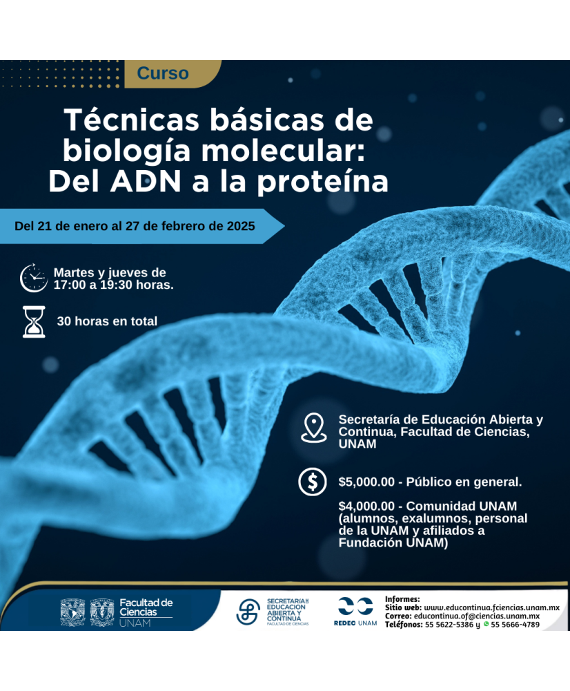 Admisión UNAM: curso del ADN a la Proteína