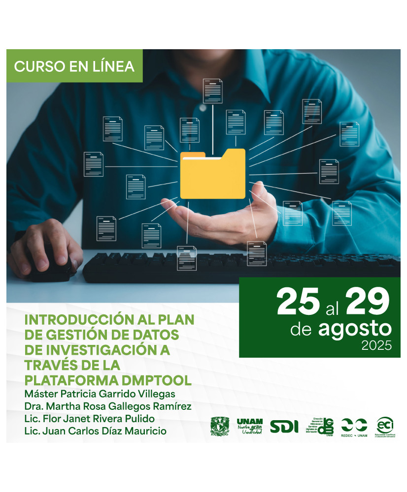 Admisión DGBSDI: introducción al plan de gestión de datos de investigación a través de la plataforma DMPTool