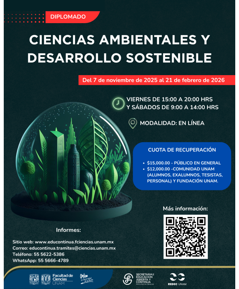 Admisión General al Diplomado en Ciencias Ambientales y Desarrollo  Sostenible (4ta. Edición)