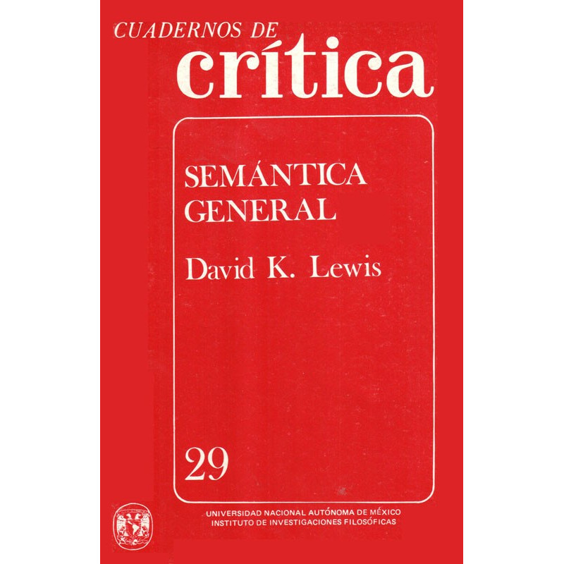 Semántica general. Cuaderno 29, David K. Lewis