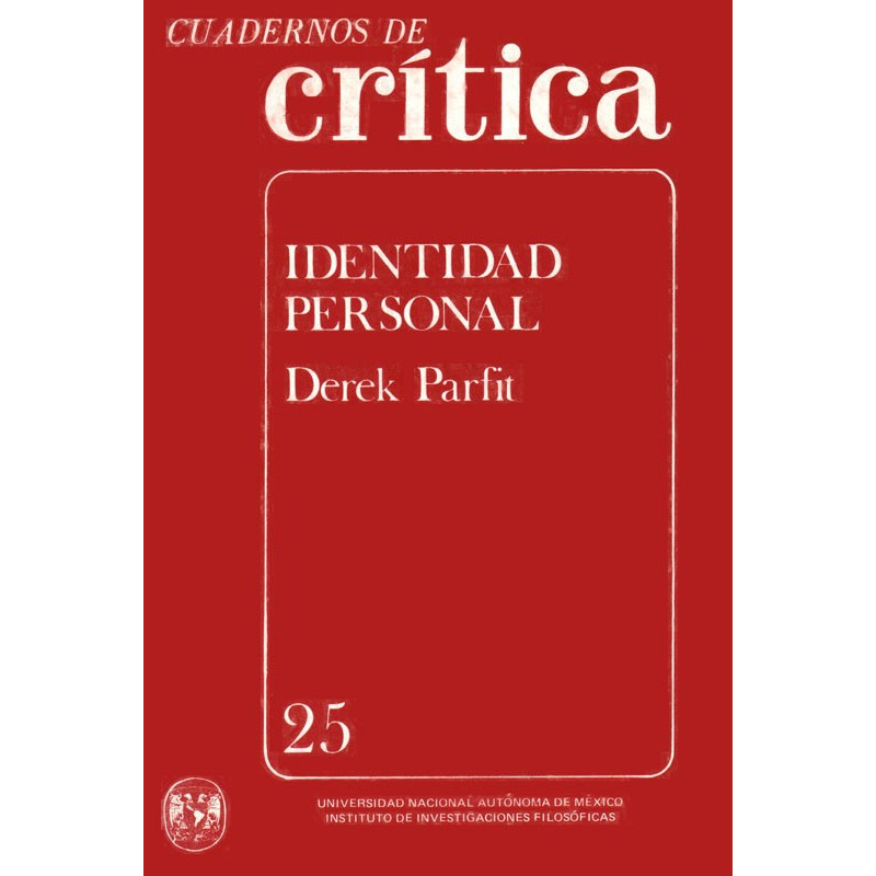 Identidad personal. Cuaderno 25, Derek Parfit