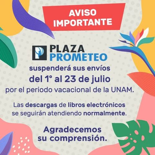 instagram-18 La @unam_mx se va de vacaciones, y con ella nosotros también. 🛫🍹😎 

OJO: todavía tienes hasta hasta 29 de junio para hacer pedidos de libros 📙📚📖 que requieran de envío con DHL. 🚚 Todos los envíos posteriores se reanudarán hasta el 25 de julio. ☝️

Durante todo ése tiempo podrás seguir pagando inscripciones a los cursos, diplomados y talleres 🤓 que tenemos disponibles Plaza Prometeo.