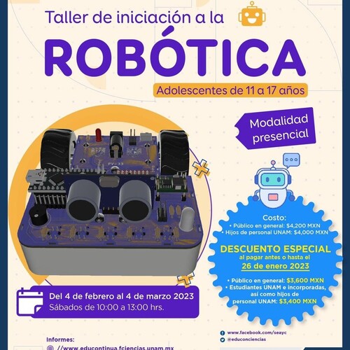 instagram-20 ¡Construye tu propio robot! 🔧🤖⚙️

Si te gusta la electrónica ⚡️, la mecánica 🛠 y la programación 💻, ¡este taller es para tí! 🙌😁

Consulta todos los detalles en: https://tienda.fciencias.unam.mx/es/508-taller-de-robotica